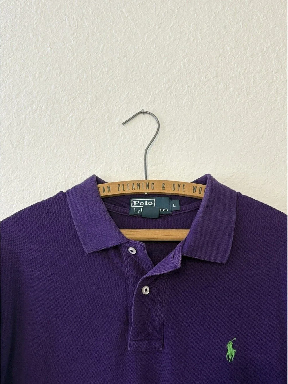 Polo Ralph Lauren Purple Green 100% cotton short sleeve men’s Size Large